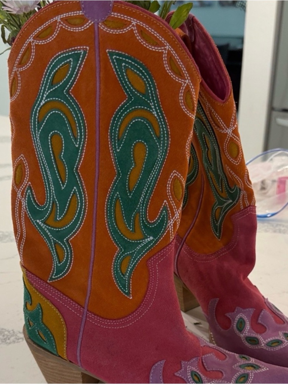 Jeffery Campbell Rare Suede Western Cowgirl Boots Freepeople - Picture 3 of 6